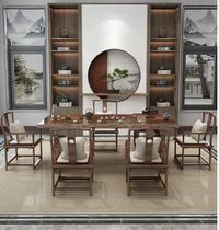 Solid wood board tea table tea table tea table tea table New Chinese simple modern Kung Fu tea table and chair combination