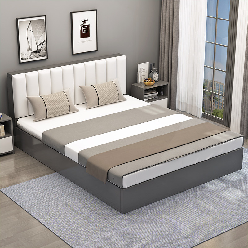 Soft bag bed light luxury 1 5m double bed simple modern 1 8m plate bed 1 2m simple rental room single bed