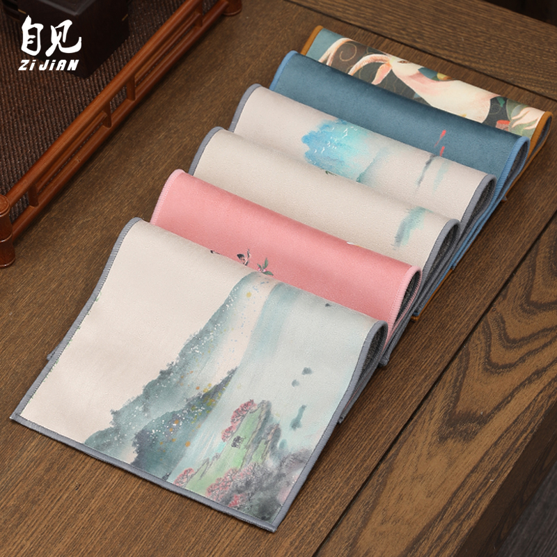 Tea towels Absorbent Thickened Color Painted Cotton Linen Tea Mat Day Style Upscale Raising Pot Cloth Mat Table Cloth Tea Towel Tea Towel Cloth-Taobao