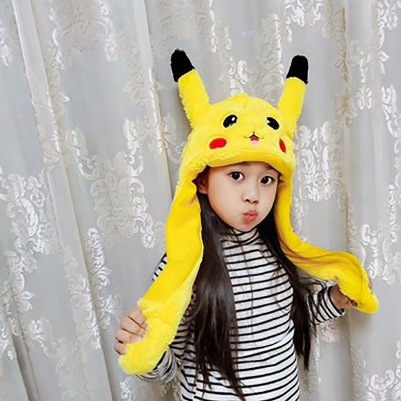 Shake sound explosion Pikachu hat will move ears net red warm cute rabbit hat children cartoon hat headgear
