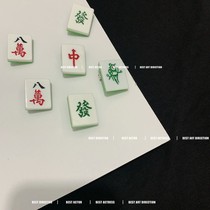 Homemade simulation mahjong hairpin headdress red fortune hairpin fun funny side clip cute creative bangs clip