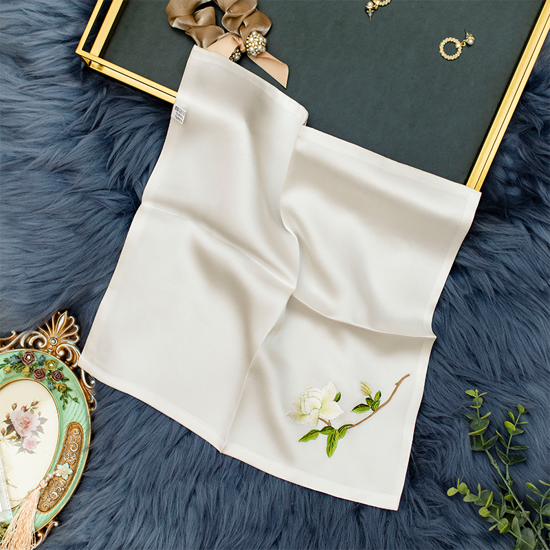蘇州刺繍女性用ハンカチシルク手刺繍シルクスカーフ結婚祝い蘇州シルクスクエアスカーフ桑シルクハンカチ