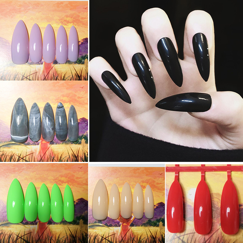 European and American Long Pointed Art Wearable Nail Tips, Extra-Long Personalized Fake Nail Patches for Performances European and American Long Pointed Art Wearable Nail Tips, Extra-Long Personalized Fake Nail Patches for Performances