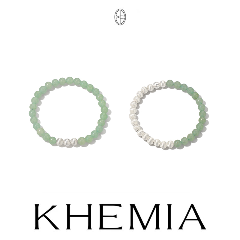 Khemia Aventurine Brushed Giada Acqua Soie Bracelet Celebrity Style Green Moon White Dew Bracelet for Women