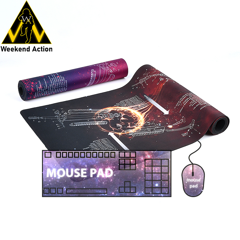 WA Tactical Mouse Pad AR-15Glock Creative Structure Disassembly Diagram Army Fan CS Toy Office Game Rubber Mat