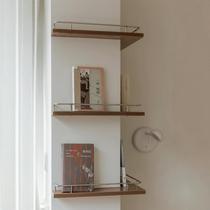 Camille series retro style solid wood straight board wall rack creative homeware cup display shelf