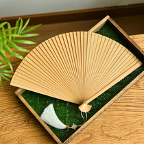 Full Bamboo Dance Folding Fan Pure Color Original Bamboo Color Female Style Carry-on 100 Hitch Style Brief Retro Hanfu Qipao Dance Fan