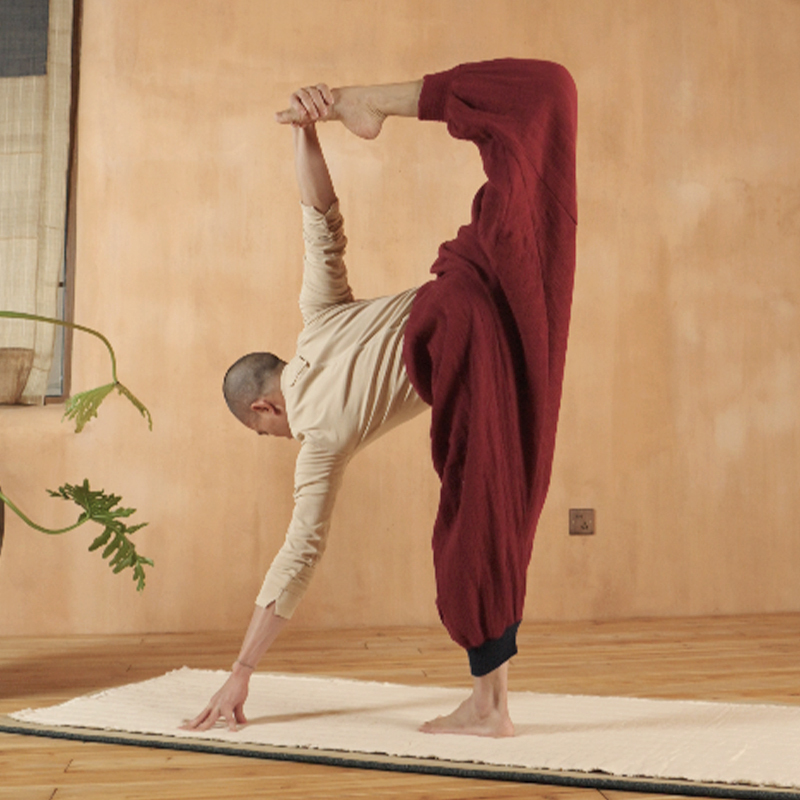 Yoga Pants Made of Cotton Yarn from Shanxia, Loose-Fitting and Non-Constricting, Suitable for Meditation and Zen Practice, Unisex