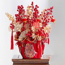 Luxurious festival of Red Fruit Bucket Wedding Opening Reception Decoration Accessories Living Room High-end Year Lantern Simulation