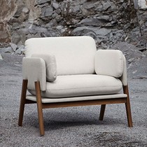 Nordic simple atmosphere solid wood sofa chair small apartment living room homestay club designer model room leisure single chair
