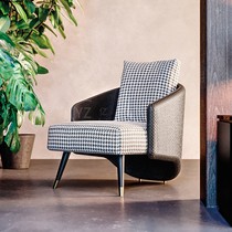 Light luxury hotel room beauty club leather art sofa chair small apartment living room model houndstooth leisure single chair