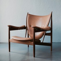 Will-style Light Lavish Solid Wood Chief Chair Designer Creative Leather Art Casual Chair Hotel Clubhouse Sofa Chair Negotiate Single Chair