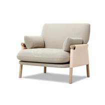 Simple modern small living room single double three person fabric sofa combination Nordic apartment model room solid wood sofa chair