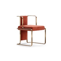 Italian light luxury living room metal leisure chair restaurant cafe dining chair study desk chair hotel club single chair