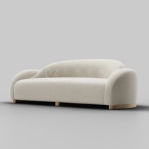 Nordic minimalist cute lamb velvet casual lazy sofa net red wabi sabi style creative arc-shaped fabric sofa