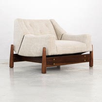 American Countryside Living Room Solid Wood Casual Lounge Chair Folk Clubhouse Fabric Sofa Chair Designer-like room Single chair