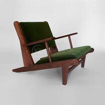 New Chinese retro made of old solid wood sofa chair small family style living room designer Prototype Room Casual Chair Folk single chair