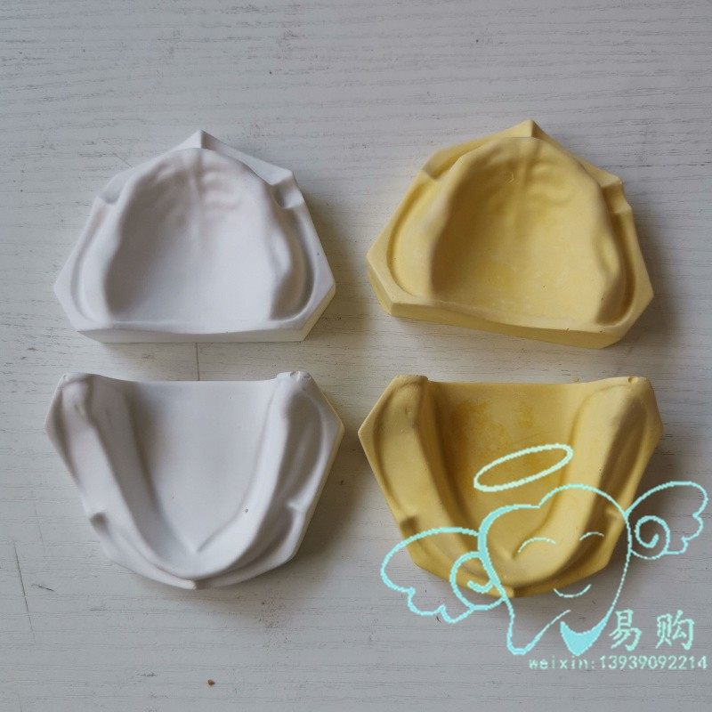 牙科 无牙颌石膏模型 全口无牙模 技工排牙蜡型蜡堤基托底座 包邮