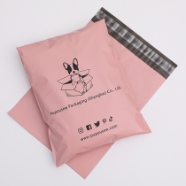 Fuchen custom processing screen printing logo pink express bag clothes shoe packaging bag high quality