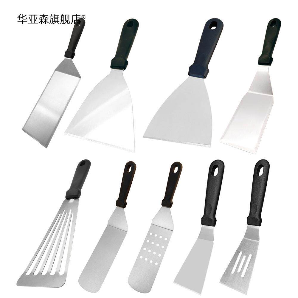 牛排煎鏟料理披薩鏟 煎魚鐵板燒烤鏟 塑料柄不鏽鋼小煎鏟漏鏟