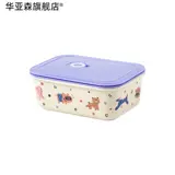 Мультяшный керамический разделенный ланч-бокс с крышкой для студентов, портативная микроволновая печь, миска с подогревом для офисных работников, специальный ланч-бокс