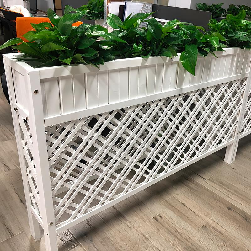 White Restaurant Booth Partition, Milk Tea Shop Flower Stand, Dining Enclosure, Office Corridor Low Screen, Beauty Salon Decoration