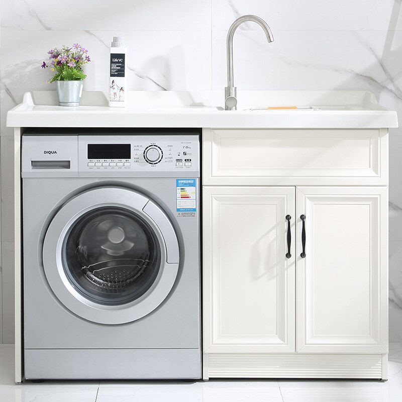 Combination sun protection space aluminum drum washing machine companion cabinet powder room high and low basin integrated custom balcony laundry wardrobe