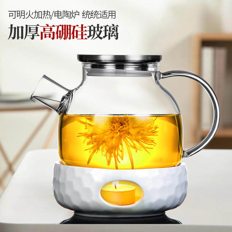 Afternoon tea fruit tea set houseFruit teapot set red candle heated tea cup