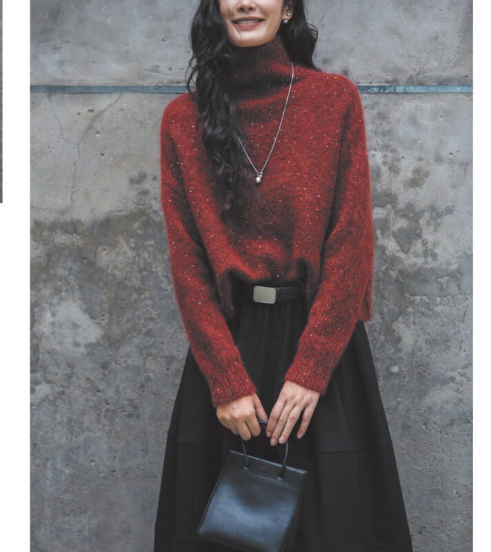 "Su X" Winter 31632 Sheep Wool + Mohair Sequined Knitted Sweater, Non-Returnable