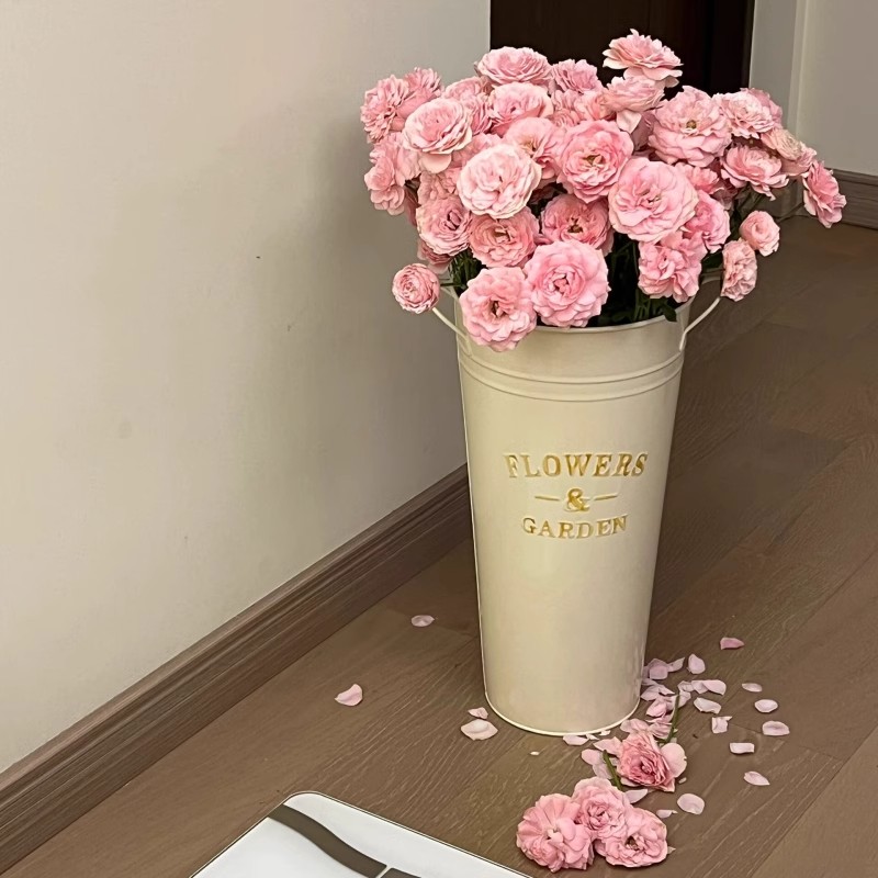 Wake Flowers Bucket Deep Water Flower Shop Special Home Floor Large Vase Swing room Flower Arrangement Small crowdsourced retro light and luxurious green plant-Taobao