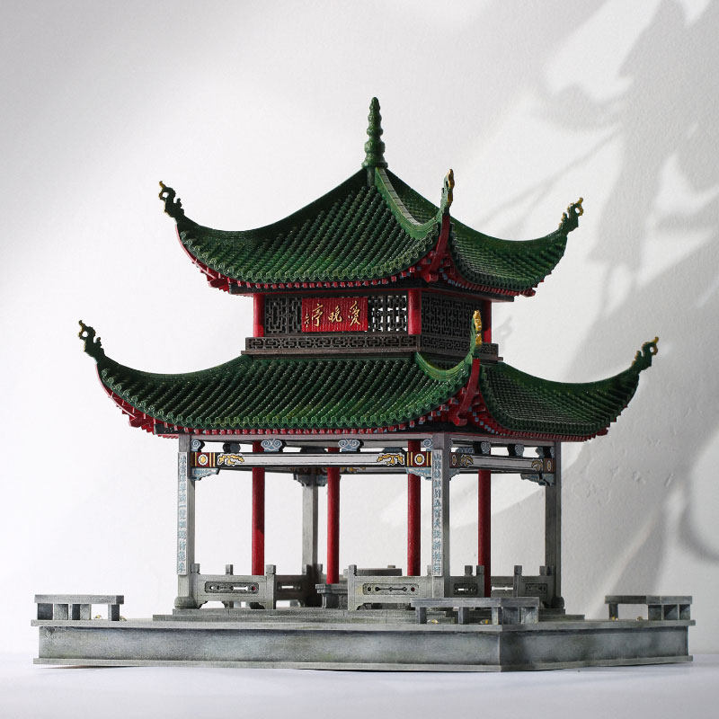 【新品】中国四大名亭之一 爱晚亭 榫卯古建筑拼装模型成型瓦入门-Taobao