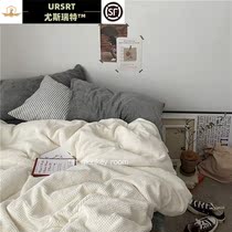 ins day style winter sun warm waffle velvet milk suede mixed up bed goods four pieces of three sets