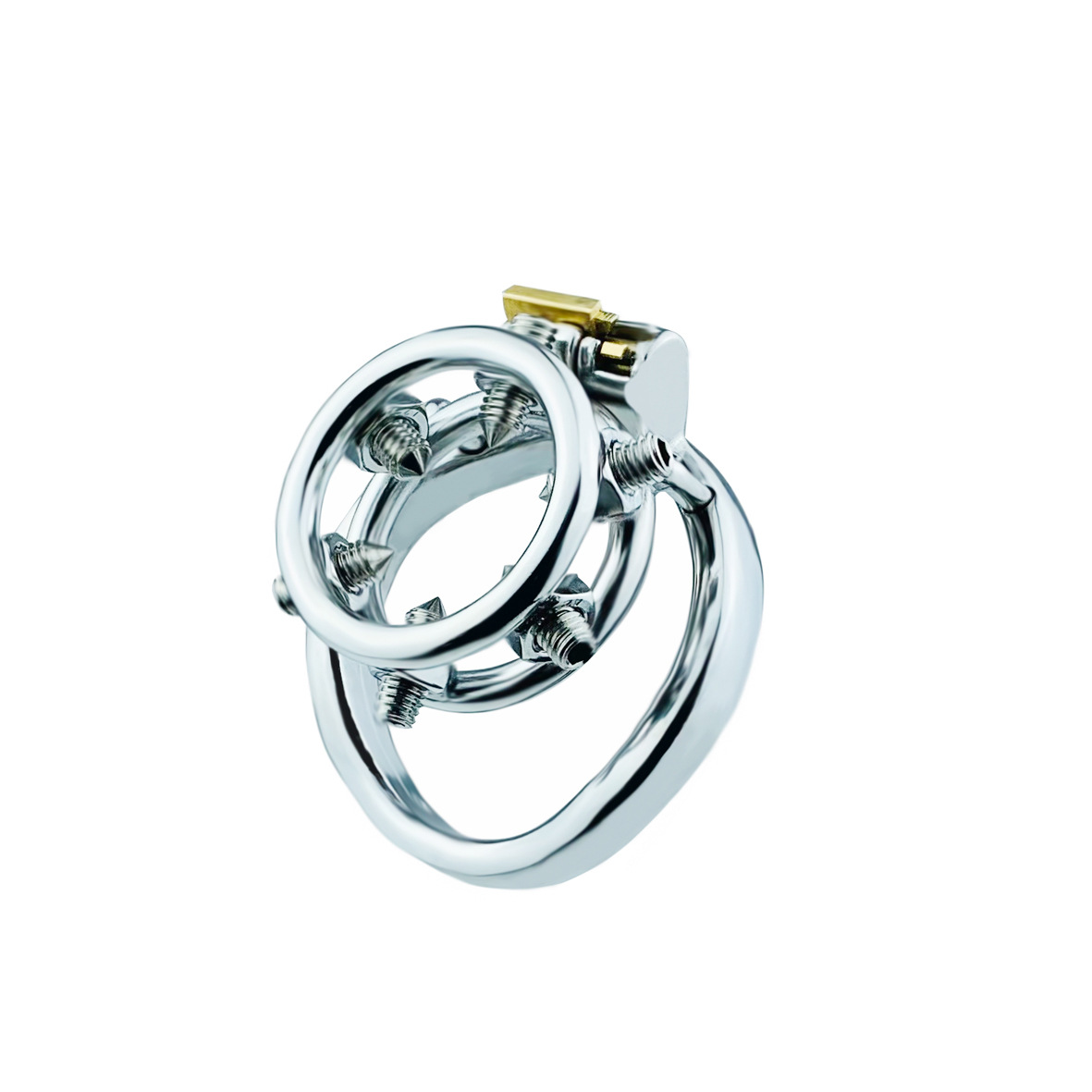 FRRK New Male Short CB Chastity Cage with Screw poplar with Lock Penis Ring JJ Interest Toy