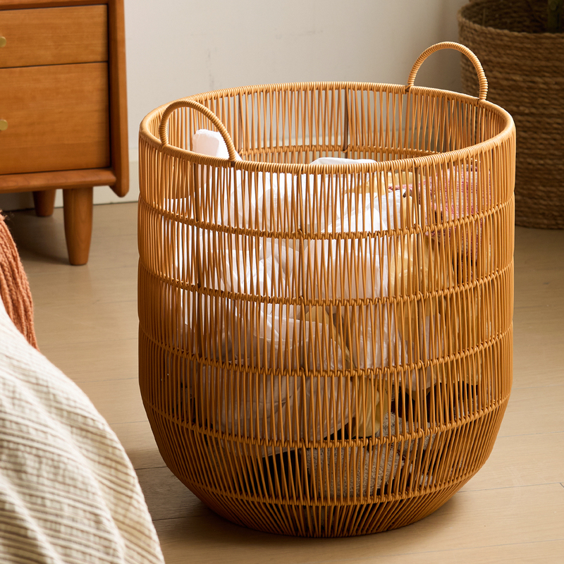 Dirty Clothes Basket, Storage Basket for Dirty Clothes, Household Dirty Clothes Hamper, Laundry Basket, Bathroom Faux Rattan Basket, Light Luxury and High Aesthetic Value Dirty Clothes Basket, Storage Basket for Dirty Clothes, Household Dirty Clothes Hamper, Laundry Basket, Bathroom Faux Rattan Basket, Light Luxury and High Aesthetic Value