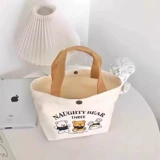 Портативный шоппер, маленький ланч-бокс, банка для хранения, универсальная сумка через плечо для школьников, с медвежатами, сумка для еды