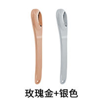 Face Cream Scoop scoop Silicone Intake Metal Squeegee double head Pick Rod mask silver spoon coated with a soft long handle face