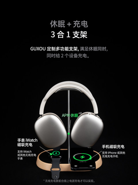 Suitable for airpodsmax sleep charging 3-in-1 headphone holder Apple apm head-mounted max2 storage accessories