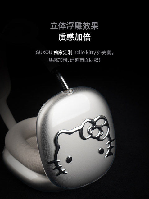 [Guxou New Model]Suitable for AirPods Max 2 Hello Kitty Protective Case Starlight Color Apple Over-Ear Headphones Max Ear Pads Headband Apm Cover Accessories Decoration