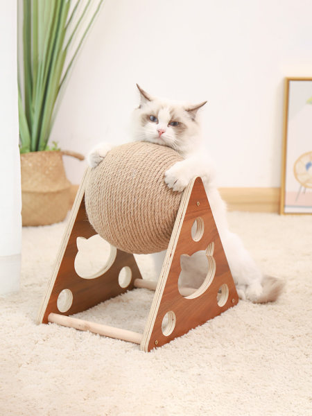 Cute cat scratching board sisal no crumbs vertical wear-resistant cat climbing frame cat scratching ball cat toy grinding claws to relieve boredom