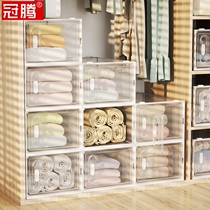 Clothing containing stratified transparent wardrobe Sub-lattice plastic bed bottom containing case box Chest Clothes Finishing Deity