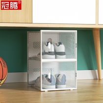 Shoes containing box transparent shoe box dust-proof plastic home basketball shoes Childrens office Large number side open deity