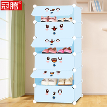 Simple plastic shoe cabinet dustproof multi-layer solid wood assembly storage space-saving household economical multifunctional shoe shelf