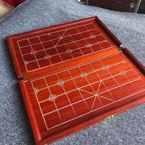 Wooden folding chess board chess high-end log pure product chess box chess board wooden chess board high-end solid wood standard