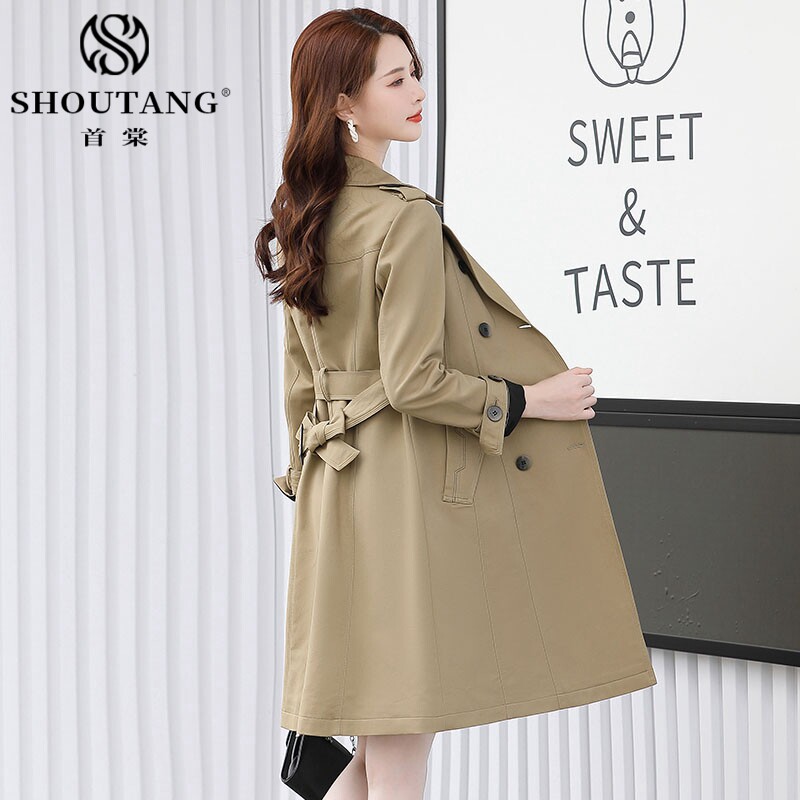 Shoutang high-end beautiful coat new fashion temperament windbreaker women's mid-length version 2022 this year's popular spring and autumn