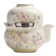 Beige Wisteria Flower Ru Kiln Quick Cup Portable Travel Tea Set Women's One Pot One Cup Teapot ສ່ວນບຸກຄົນ