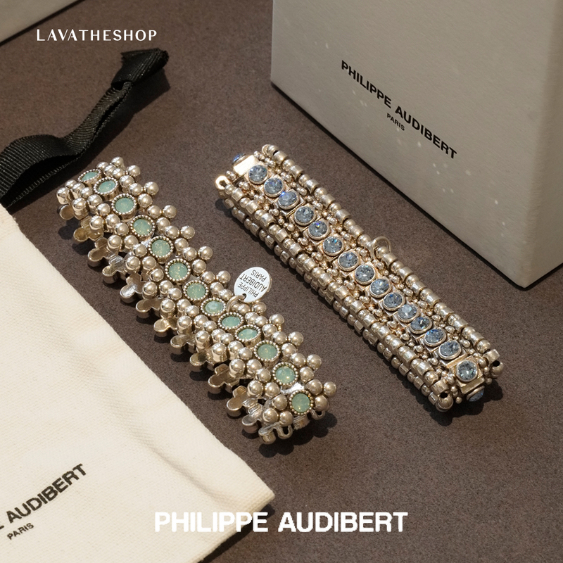 Philippe Audibert France Elastic Adjustable Bracelet Crystal Tin Silver-Plated Philippe Audibert France Elastic Adjustable Bracelet Crystal Tin Silver-Plated