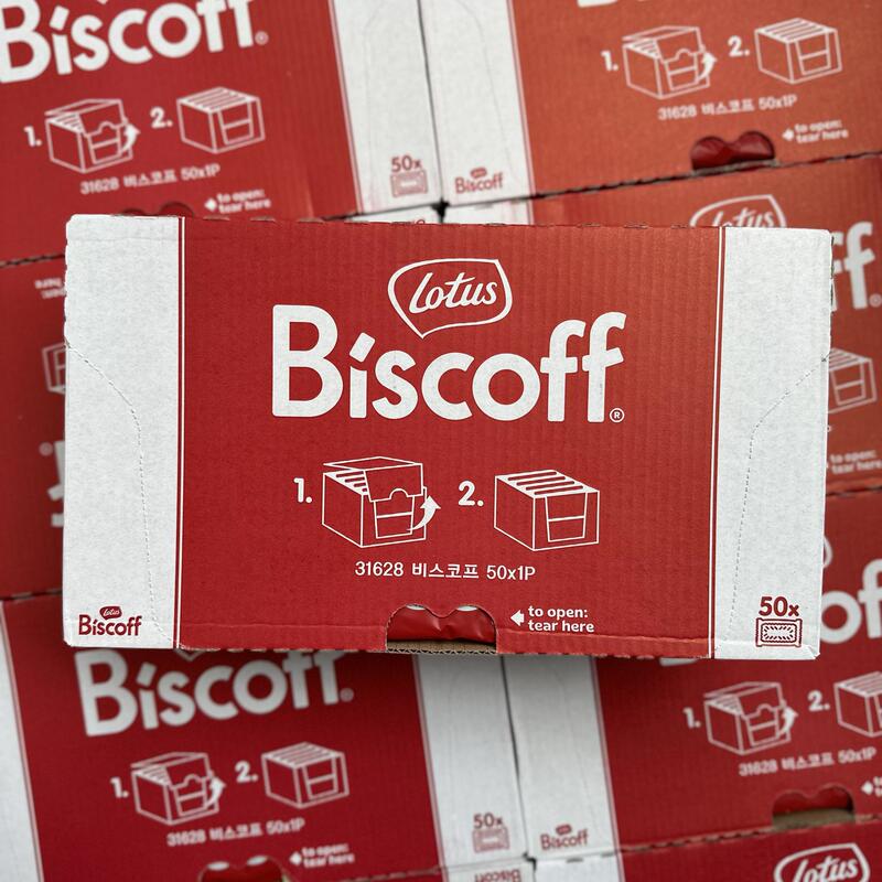 Belgian Lotus Biscoff Caramel Cookies 312.5g 6-Pack Whole Box Individually Wrapped Coffee Companion Snacks