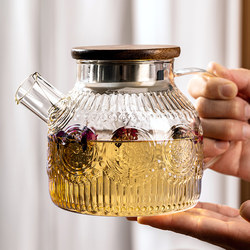 High Borosilicate Glass Cold Water Pitcher, High-Temperature Resistant Cold Water Jug, Drinking and Storage Cup Set, High Aesthetic Value, Household Light Luxury with a Sense of Sophistication