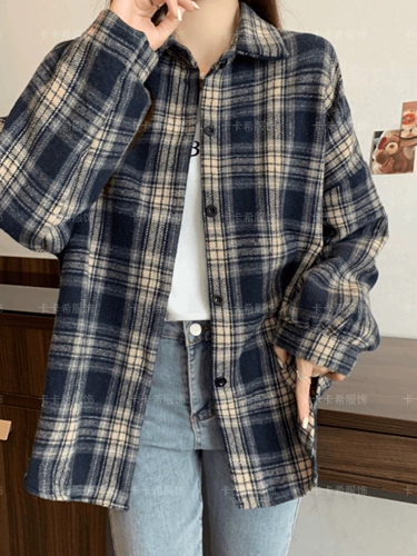 Ретро осенняя демисезонная рубашка, дизайнерская куртка для отдыха, комплект, увеличенная толщина, оверсайз