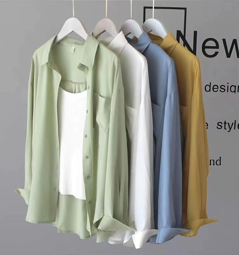 Летняя тонкая рубашка для отдыха, шифоновый лонгслив, кардиган, оверсайз, защита от солнца